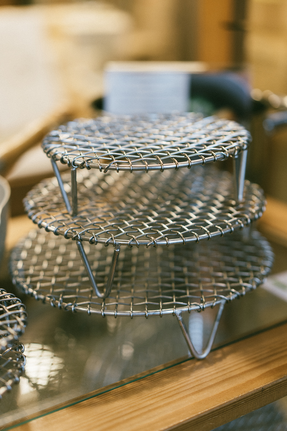 辻和金網｜手編銅茶篩（糖粉篩）／萬用丸型足附蒸架（冷卻架、鍋墊）／手編單人小撈網