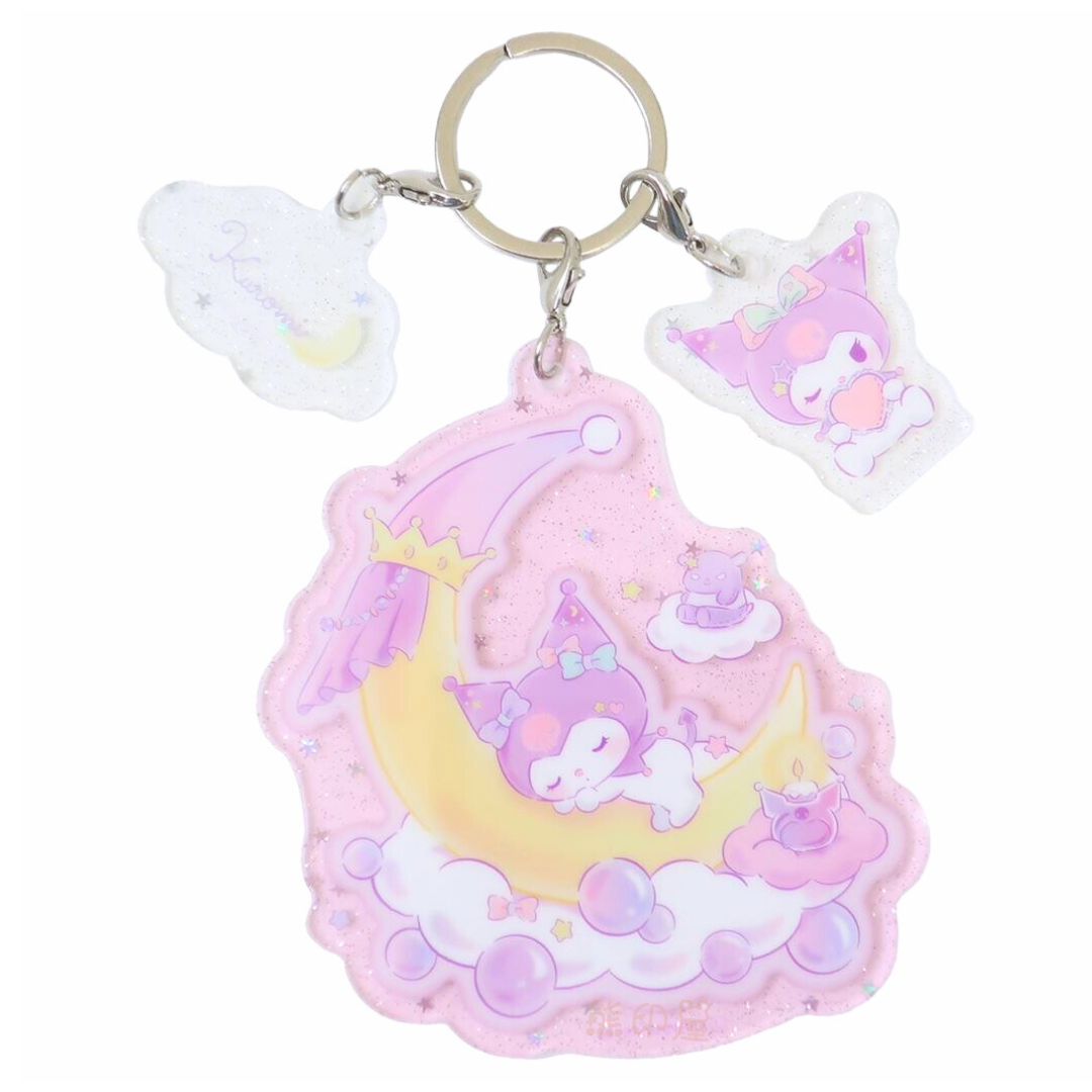 Kuromi月亮款壓克力鎖匙扣掛飾吊飾(平行進口)