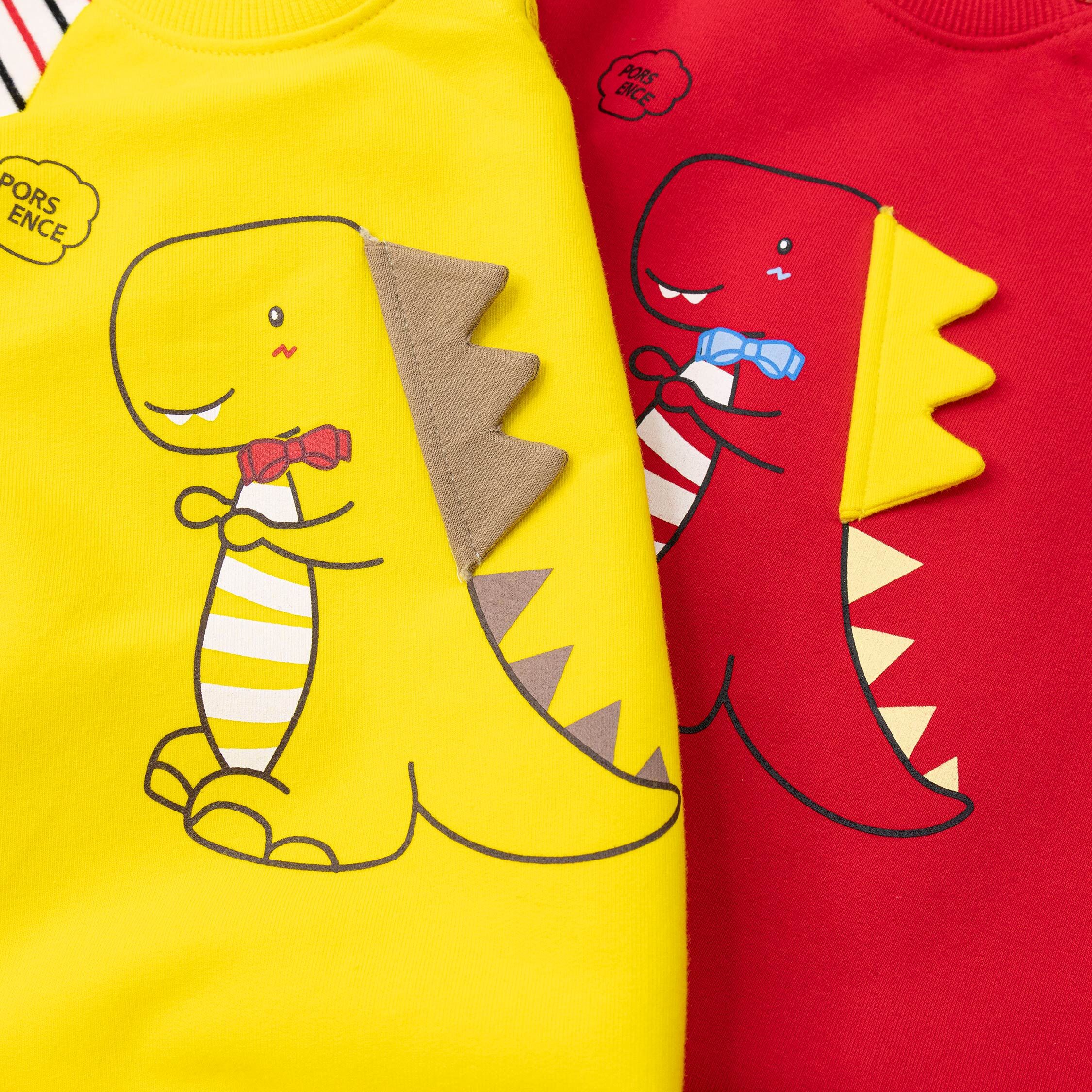 波紳士【12524】領結小恐龍條紋拼接袖連身裝/連身衣＊二色