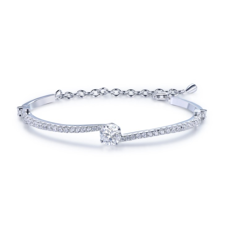 (4445) ANY JEWERLRY - B1890 1 Carat Bangle (free upgrade to 莫桑）
