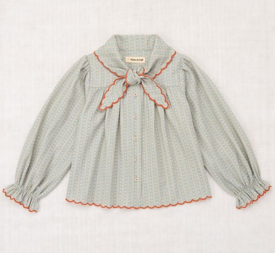 Misha & Puff  花瓣領結美衫  Miki Top - Overcast Little House Floral