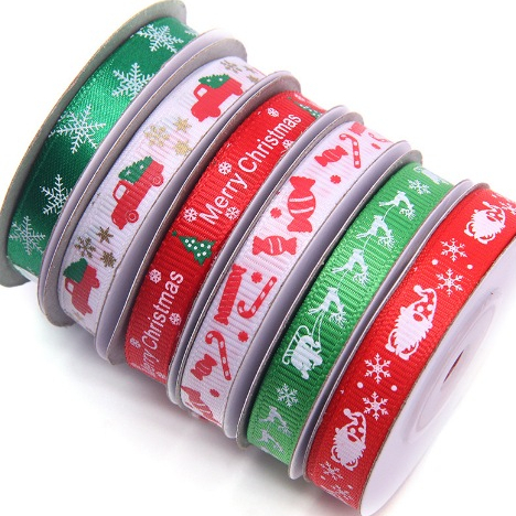 【台灣現貨速發】聖誕節緞帶 1-1.5公分 MERRY CHRISTMAS緞帶｜ 羅紋緞帶 禮物緞帶 包裝材料