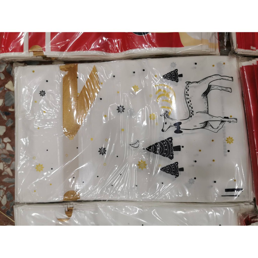 【台灣現貨速發】聖誕節 西點糖果抽緞帶包裝袋｜23*15*6公分｜緞帶糖果袋 包裝袋