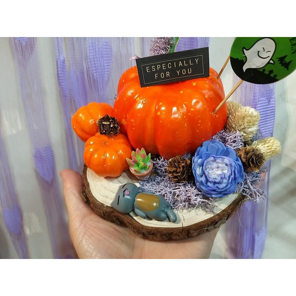 【台灣現貨速發】萬聖節---//南瓜花藝小物(材料包)