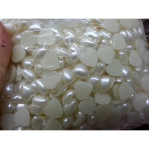 【台灣現貨速發】10mm心型半面珍珠｜半圓珠珠 愛心 珠珠 半面