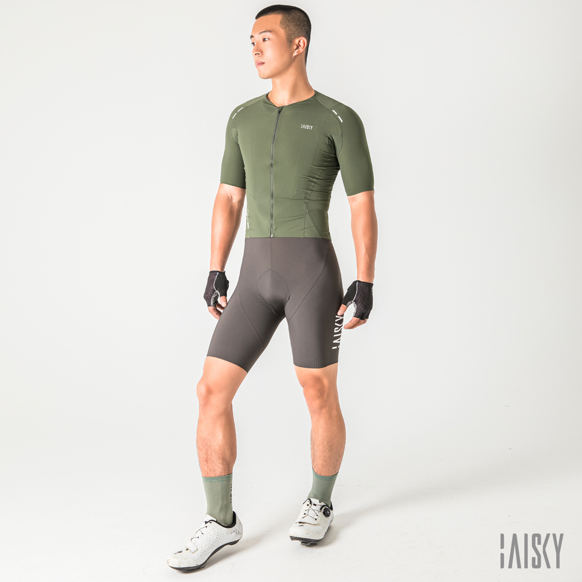 男款極空力極短車衣 BK EVO II 軍綠