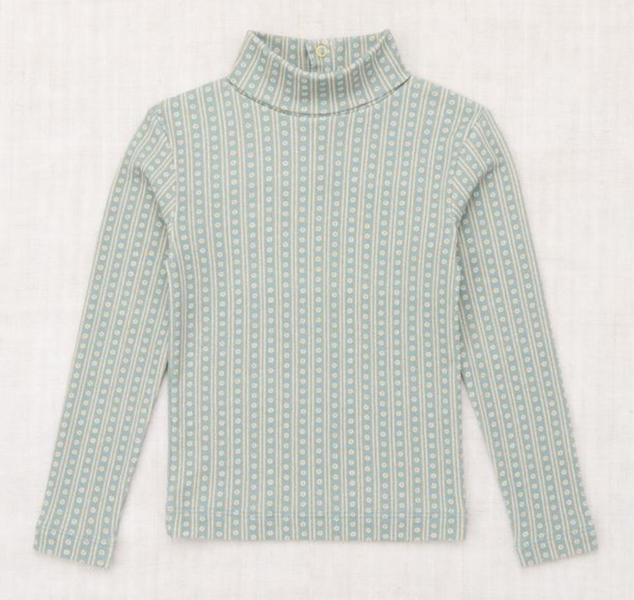 Misha & Puff  Pima棉高領上衣  Turtleneck - Overcast Little House Floral