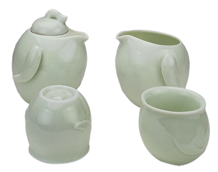 鹿港窯禮品館|青白釉企鵝茶具組禮盒 一壺一海二杯 創意陶瓷 中式品茗送禮首選