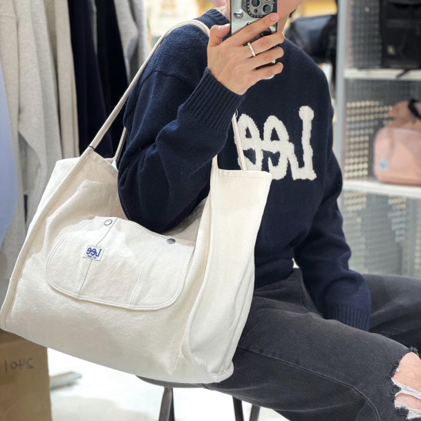 韓國 LEE 大號帆布袋 6 colors 肩背袋 LEE帆布包