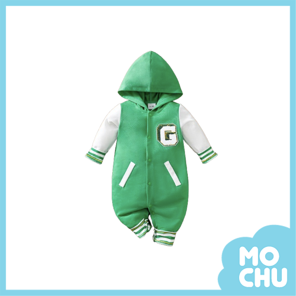 字母G連帽長袖連身衣