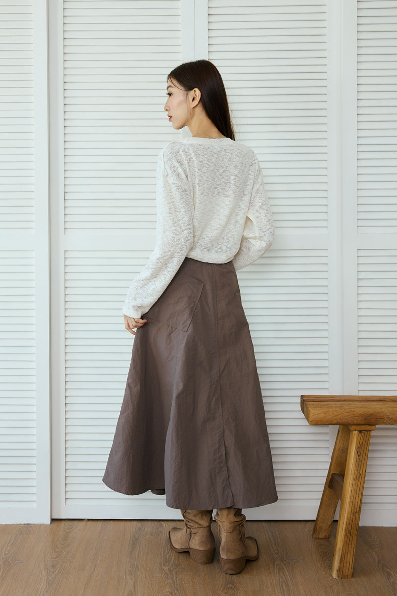 拉鍊傘襬尼龍裙