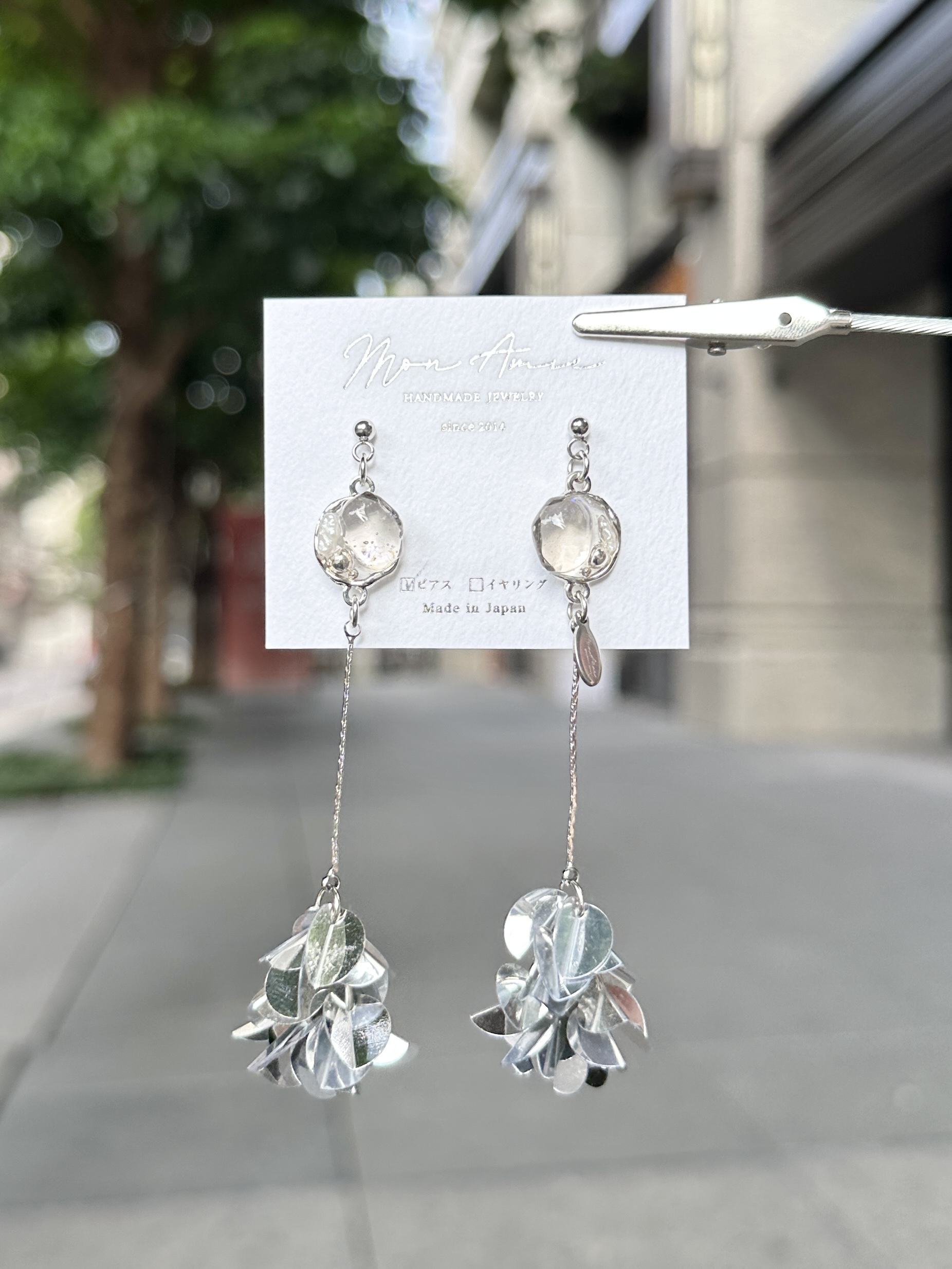 [Mon Amie] 小礦石寶石吊墜耳環 | NO.43 | 耳針