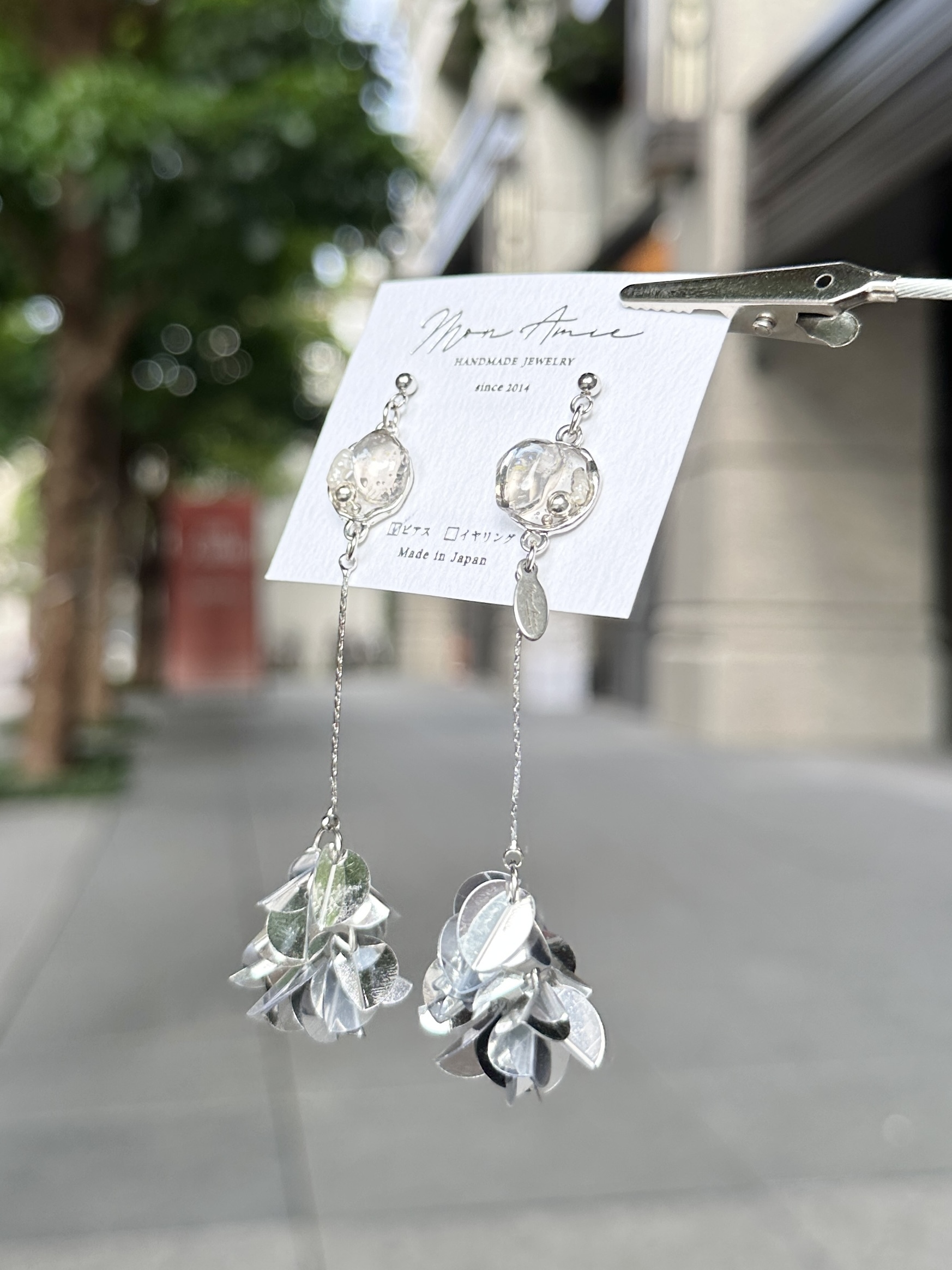 [Mon Amie] 小礦石寶石吊墜耳環 | NO.43 | 耳針