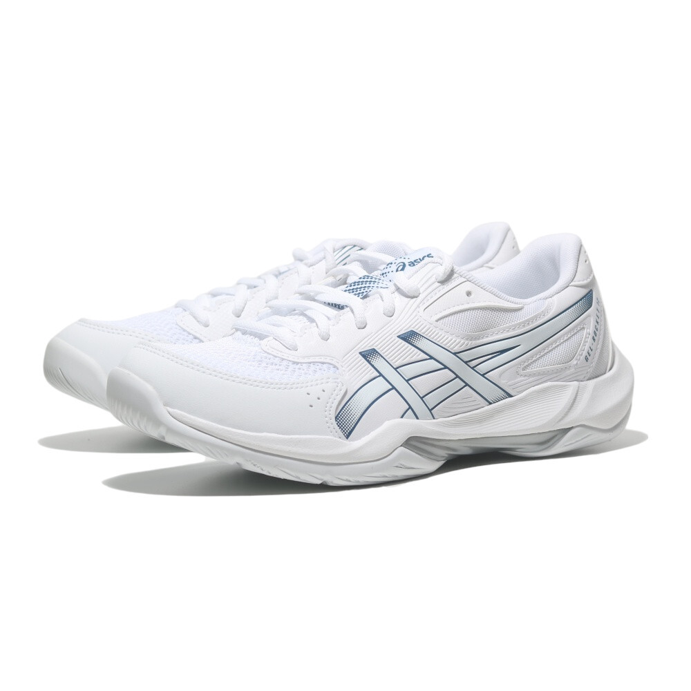 ASICS 排球鞋 GEL-ROCKET 12 白藍 羽排鞋 男女 1073A087100