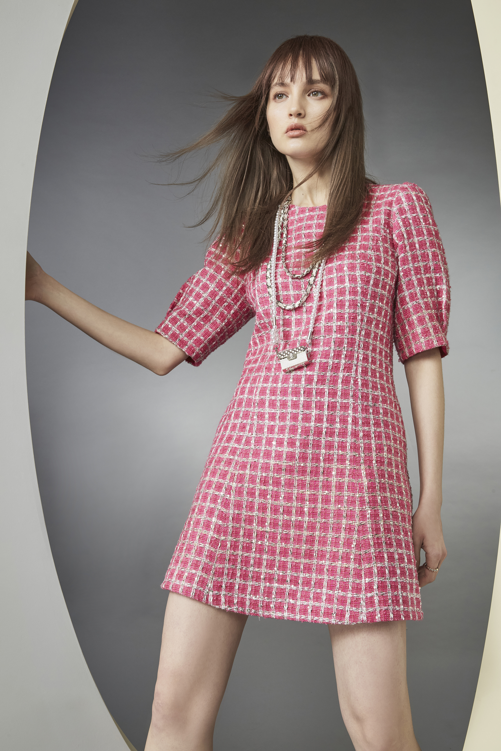 BB1AA017E1 粉鑽小香修身五分泡袖短洋