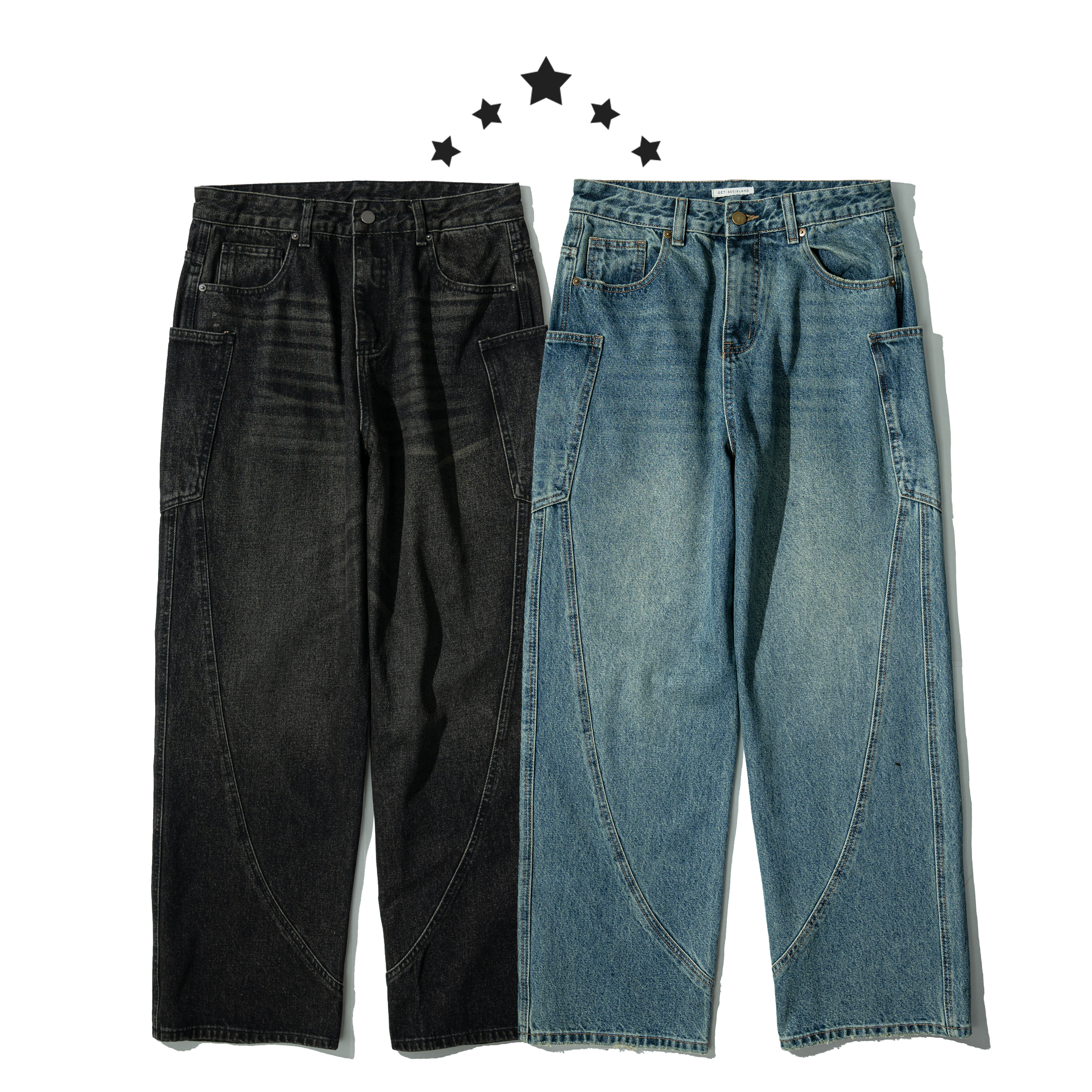 Tailored Curved Jeans 剪裁 彎刀牛仔長褲 [O-K128]