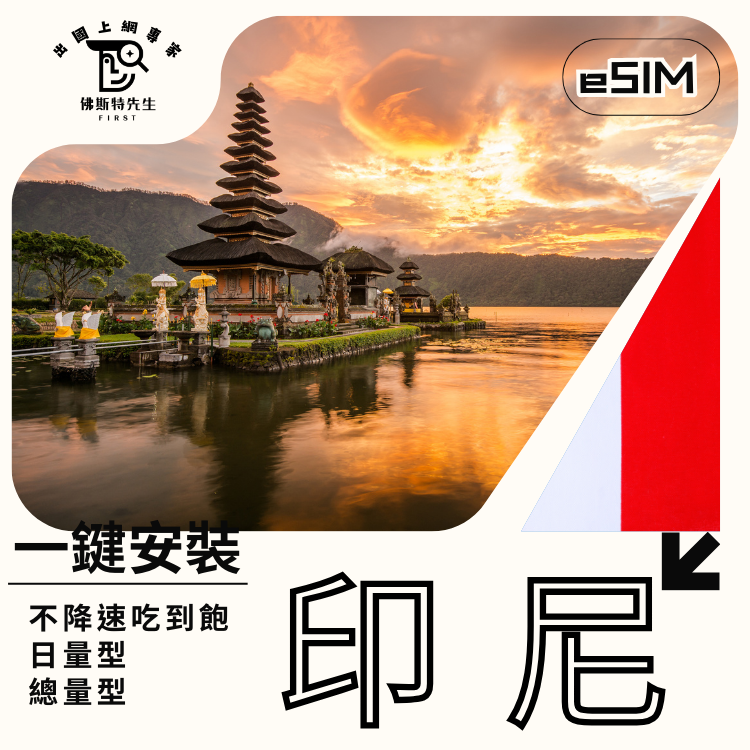 佛斯特先生|世界旅遊網卡|印尼eSIM|吃到飽不降速。日量型。總量型