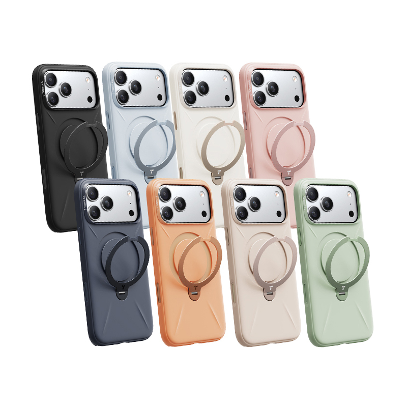 TORRAS Ostand Spin Silicone Magnetic 相機按鍵旋轉支架矽膠防摔手機殼 for iPhone 17