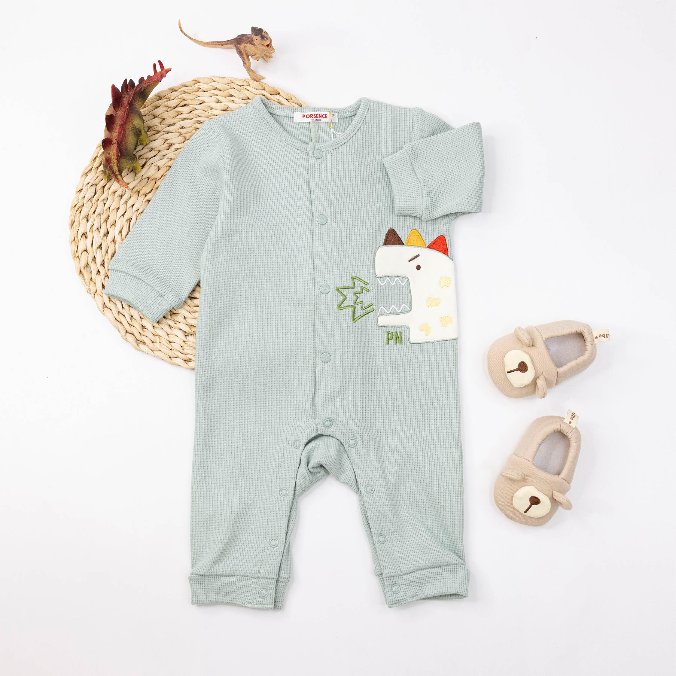 波紳士【12521】恐龍超聲波華夫格連身裝/連身衣＊二色