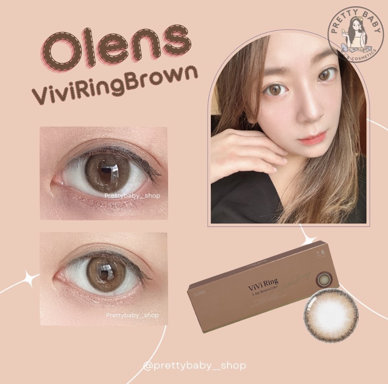 [透明盒散裝]OLENS Vivi Ring 1 Day Brown 奈奈小鹿棕｜日拋彩妝隱形眼鏡｜每盒10片