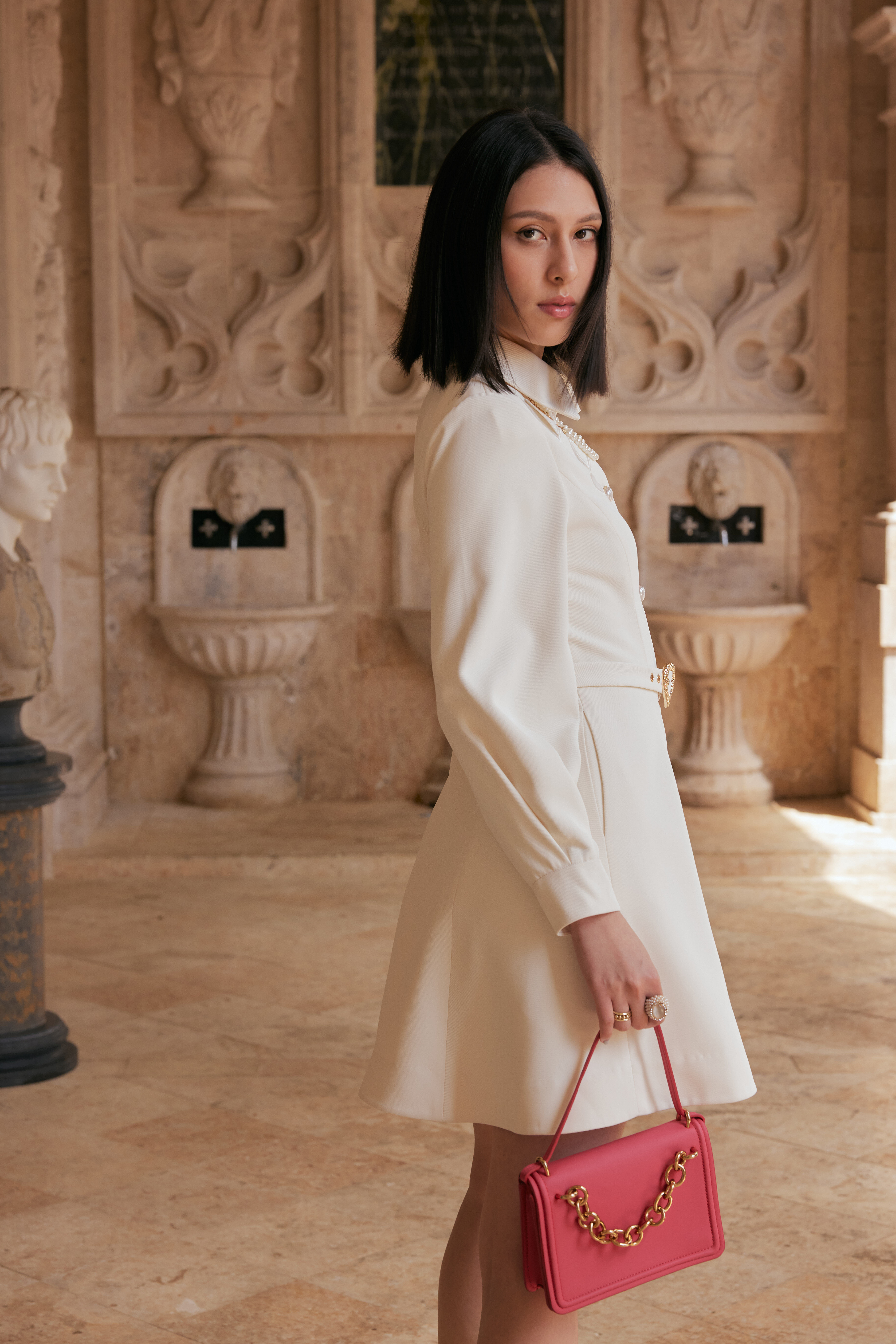 BB1AA016E2 法式莊園愛心綉花外套式洋裝 (附本部腰帶)