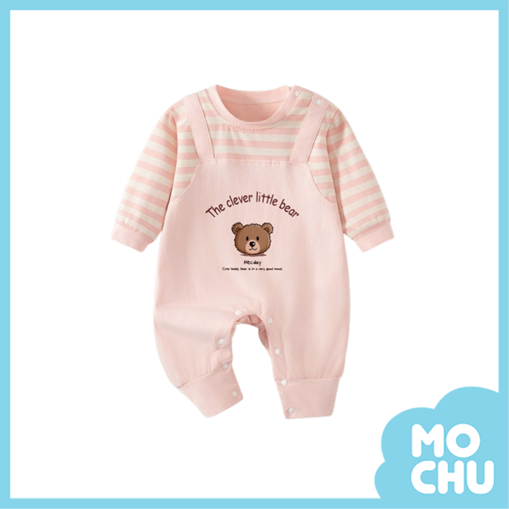 毛絨小熊長袖連身衣