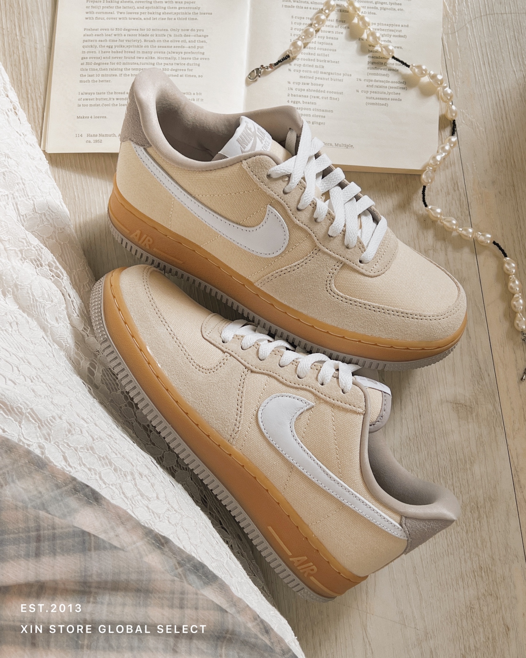 【現貨】Nike Air Force 1 淺卡其 麂皮 拼接 奶茶 灰底