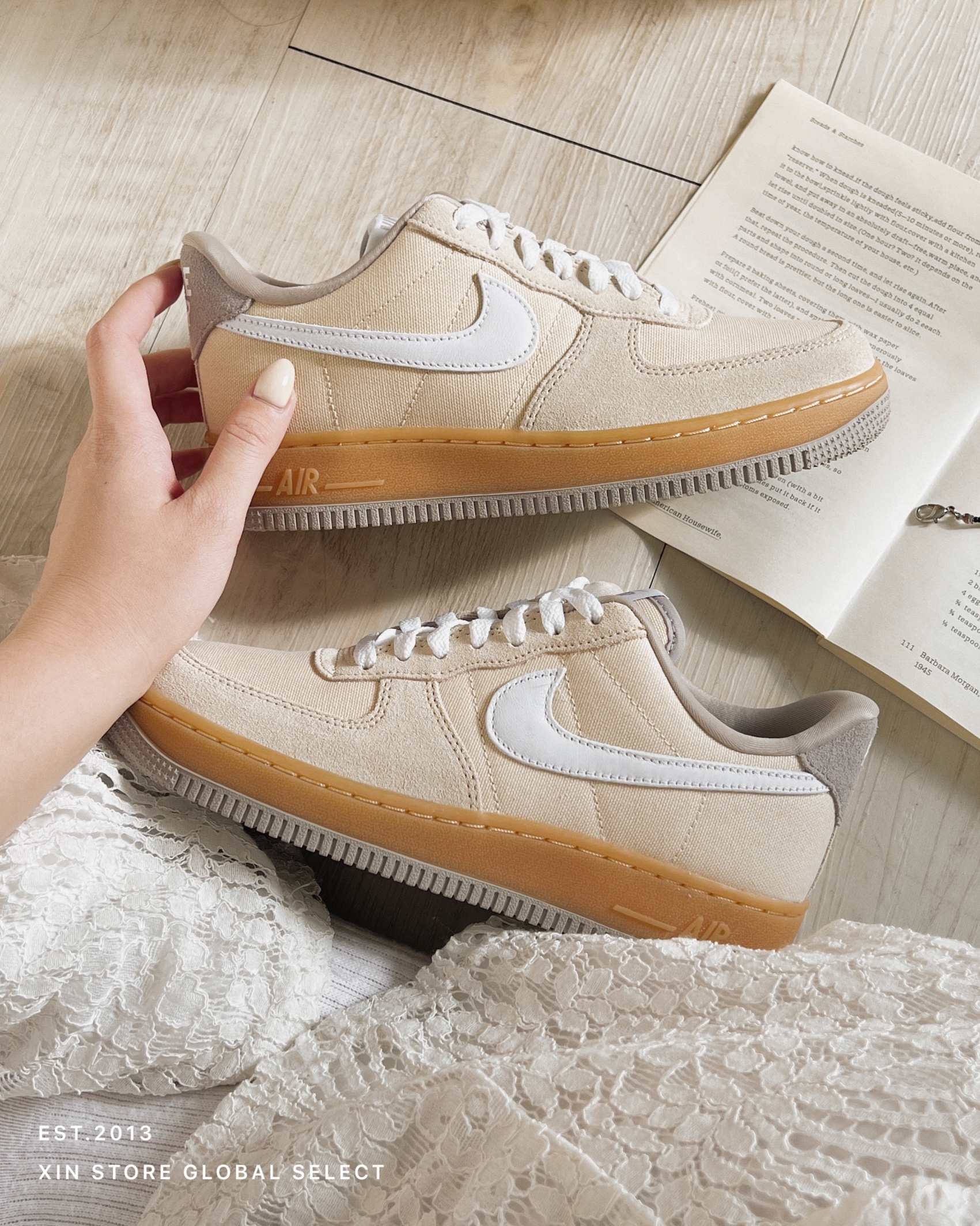 【現貨】Nike Air Force 1 淺卡其 麂皮 拼接 奶茶 灰底