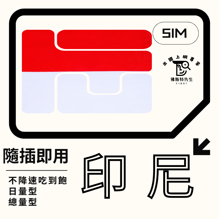 佛斯特先生|世界旅遊網卡|印尼實體SIM|吃到飽不降速。日量型。總量型