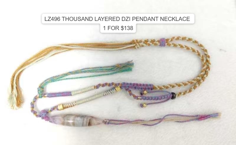 LZ496 THOUSAND LAYERED DZI PENDANT NECKLACE