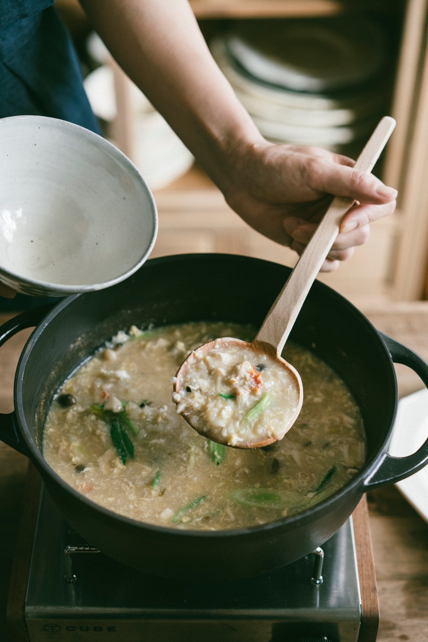 日本職人手工刀削無塗漆木杓