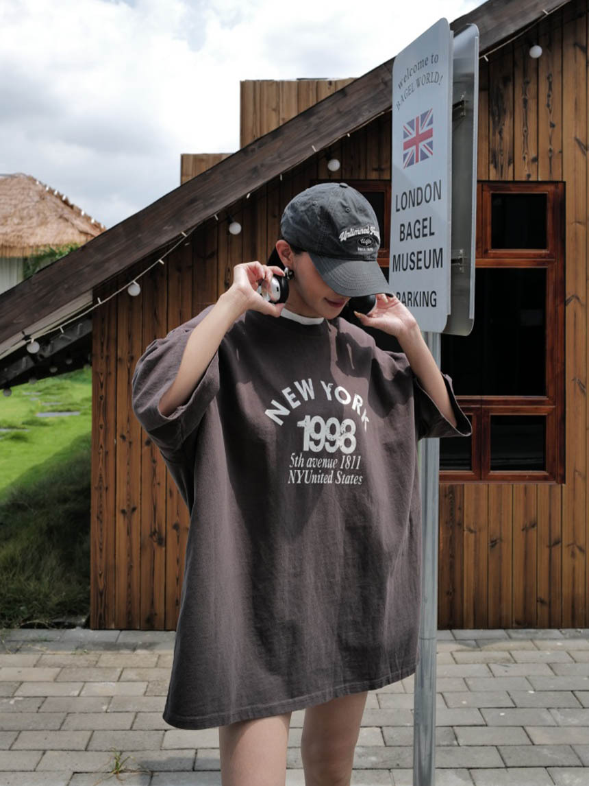 1998NewYork厚磅短袖男友上衣*4色