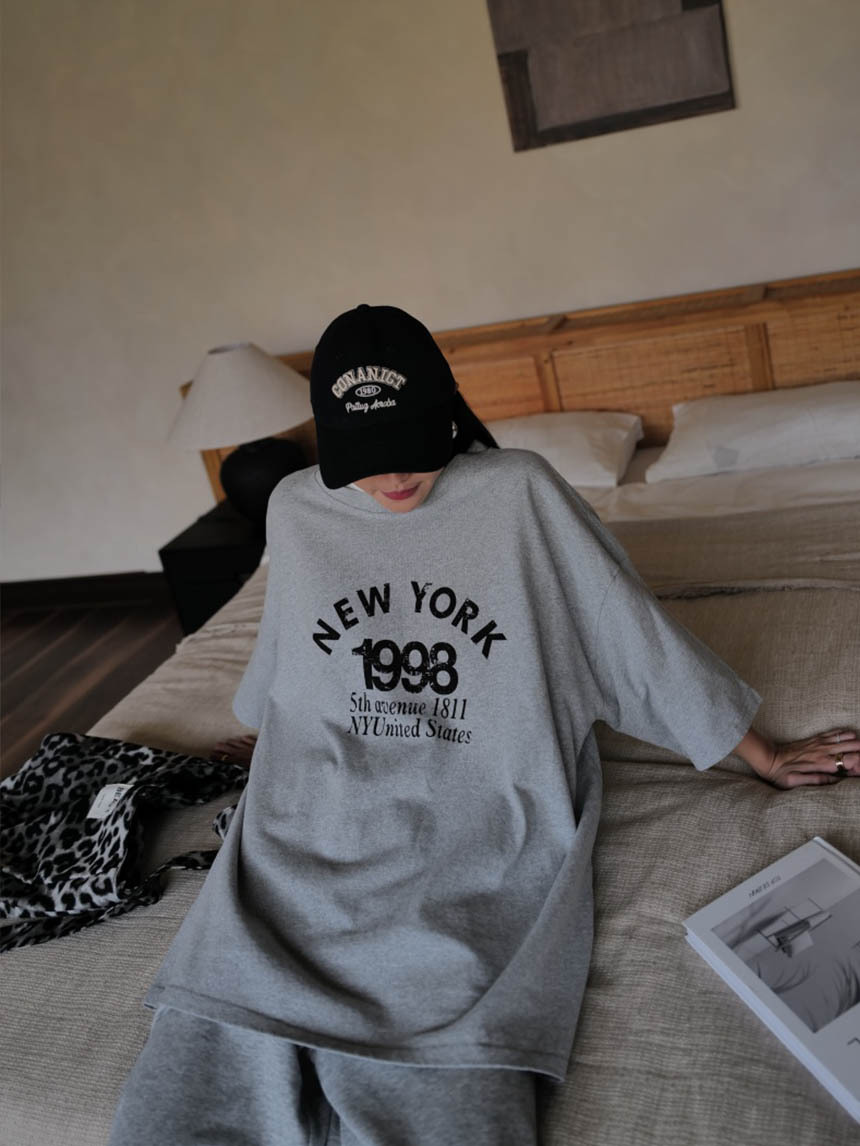 1998NewYork厚磅短袖男友上衣*4色