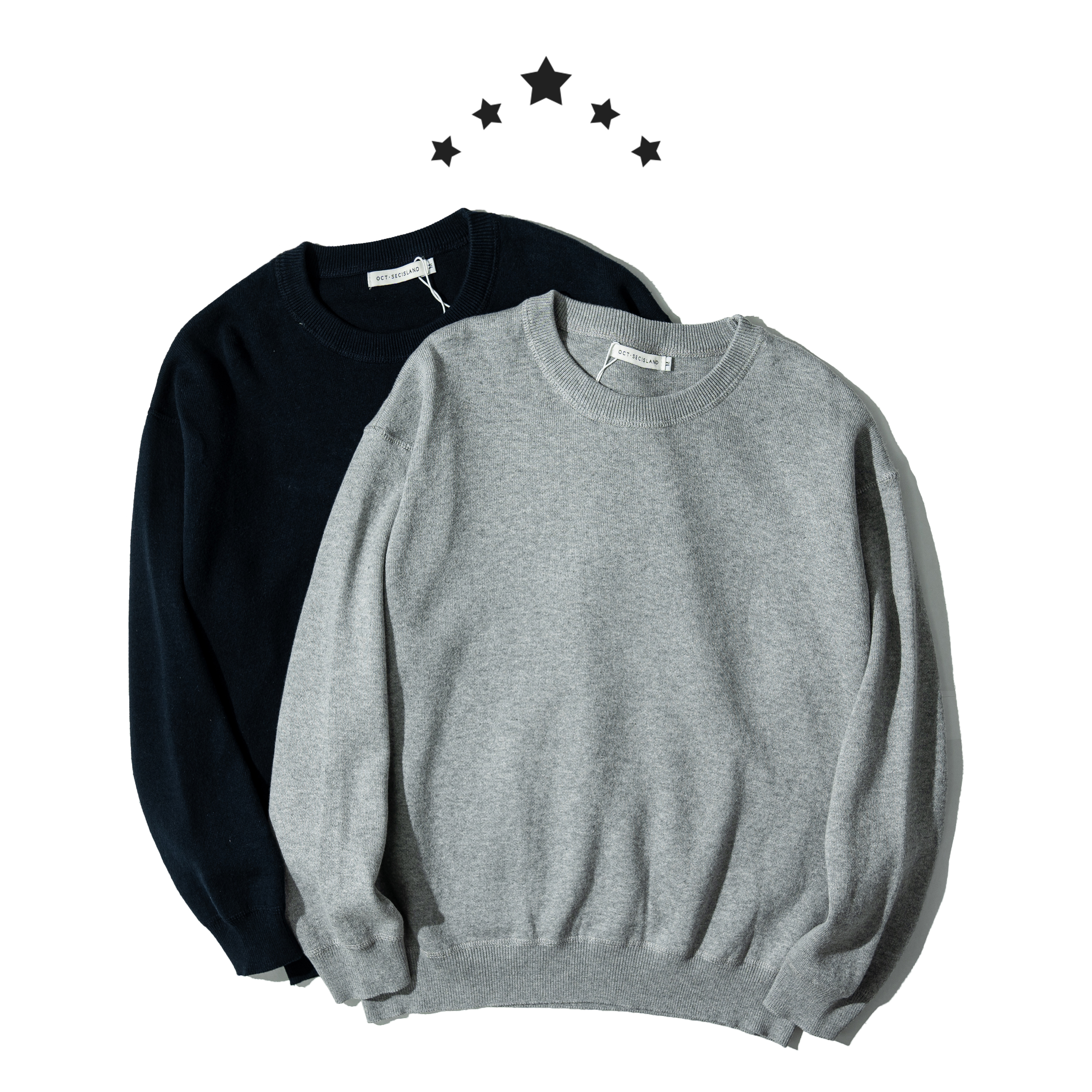 Knit Crew Neck Sweater 針織 圓領 大學Tee [O-S072]