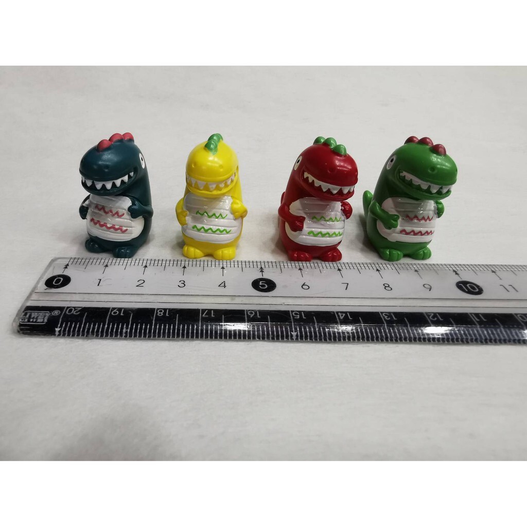 【台灣現貨速發】彩色Q版小爆龍 暴龍公仔公仔｜一套四個出售 共4色｜公仔 多肉植物 迷你園藝 盆栽裝飾 微景觀擺件