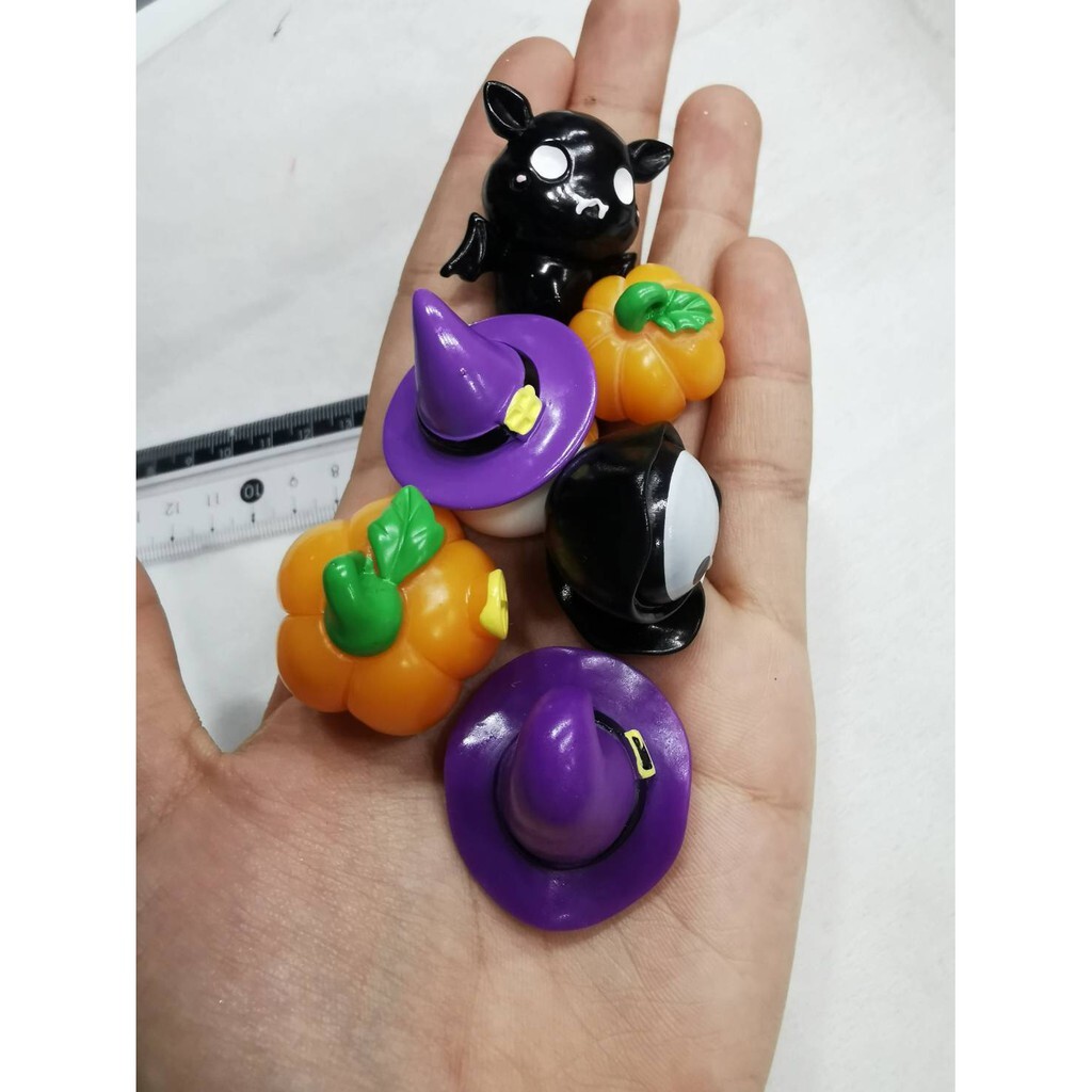 【台灣現貨速發】一組6款90元''萬聖節系列--多肉植物//盆栽小玩偶==巫婆帽'鬼''蝙蝠