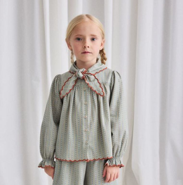 Misha & Puff  花瓣領結美衫  Miki Top - Overcast Little House Floral