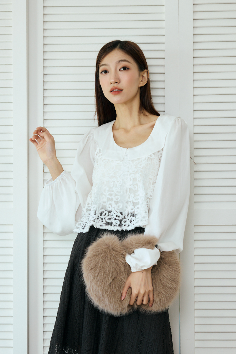 後綁帶壓花短版背心上衣