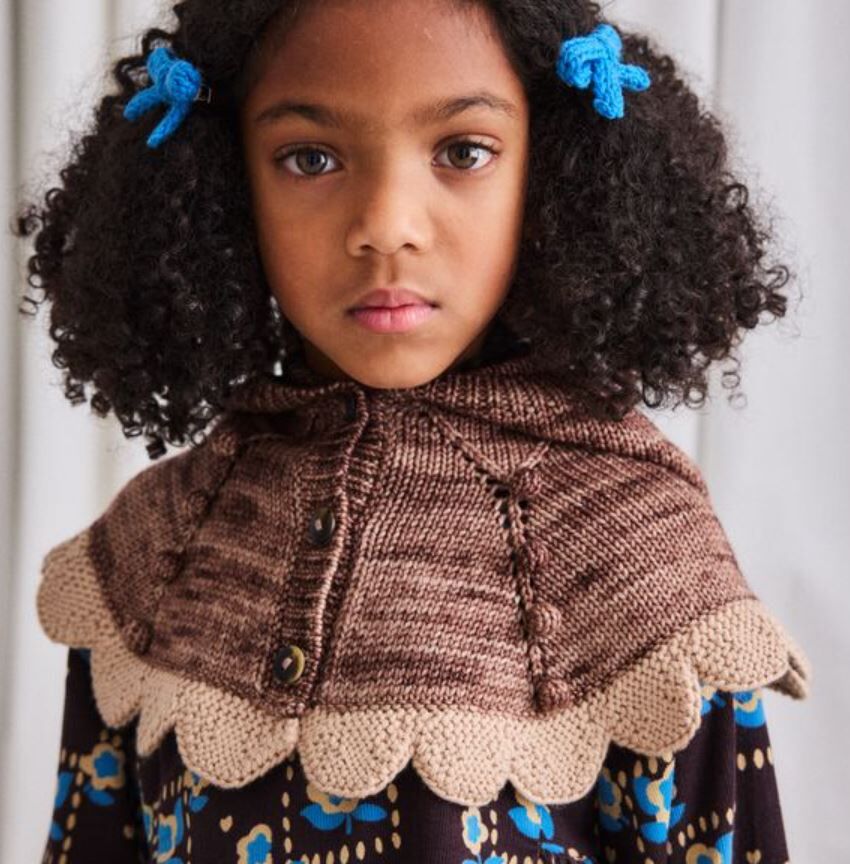 Misha & Puff  花瓣連帽斗蓬  Scallop Capelet - Affogato