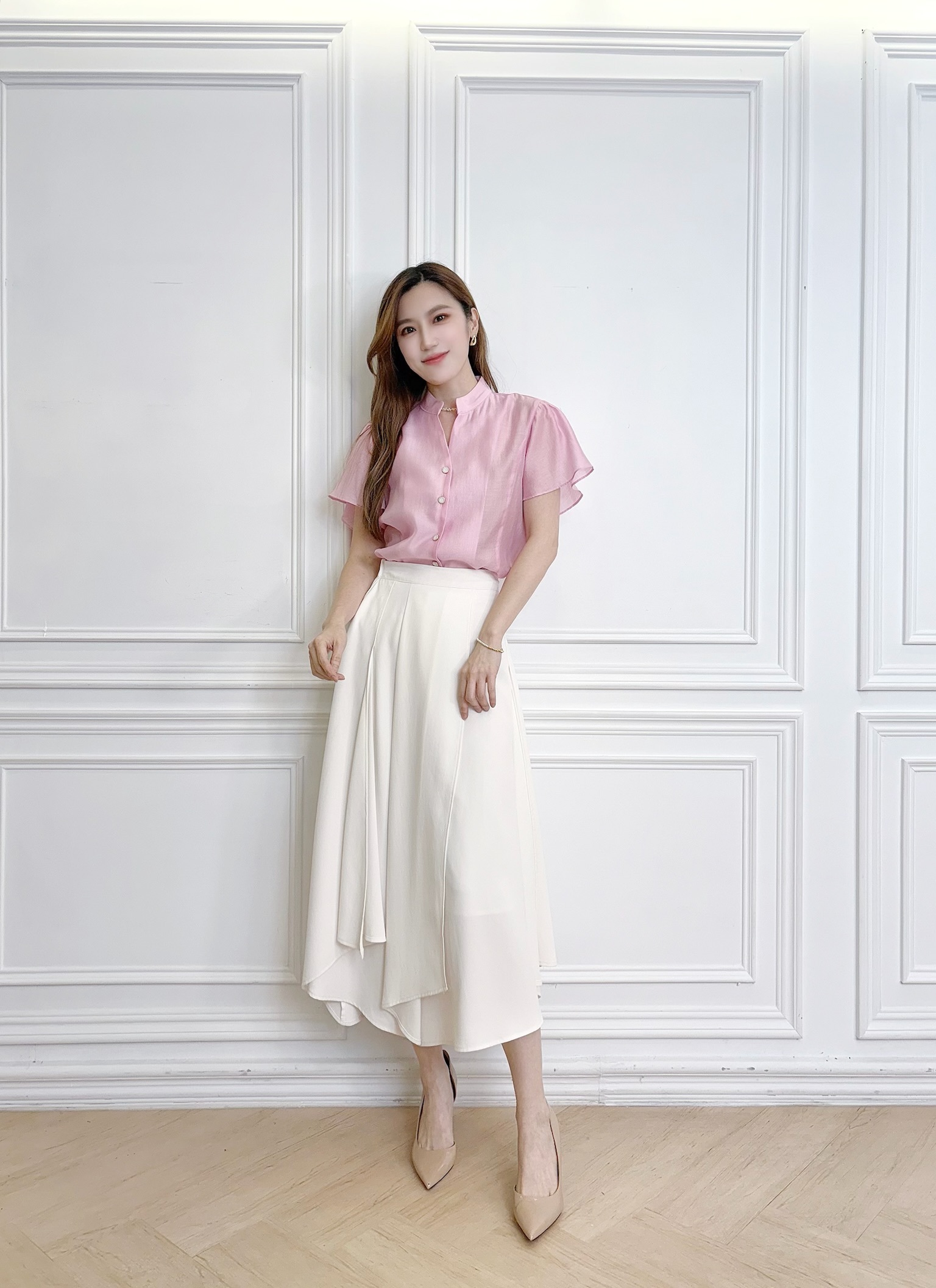 仙女絲光短袖襯衫