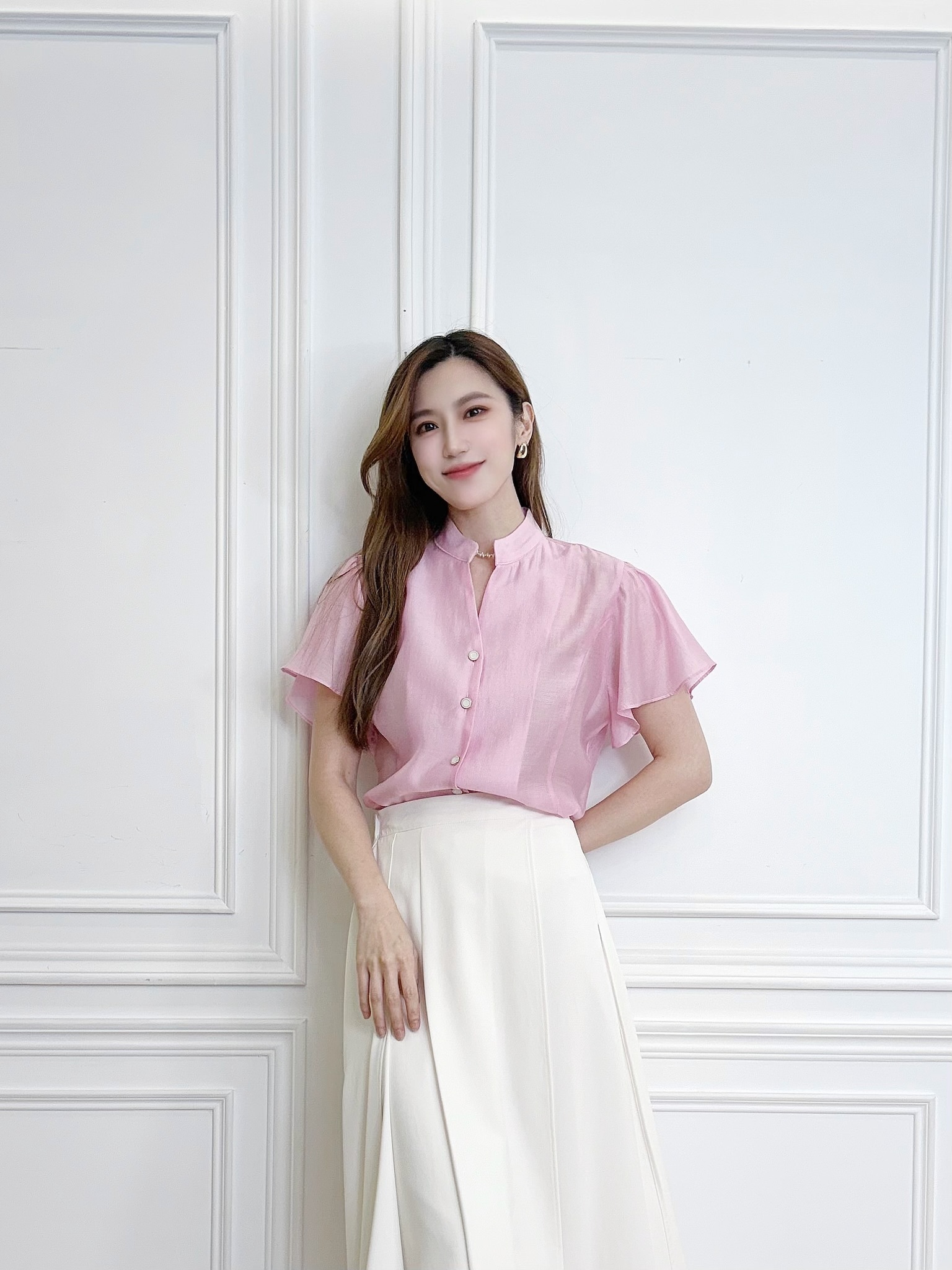 仙女絲光短袖襯衫