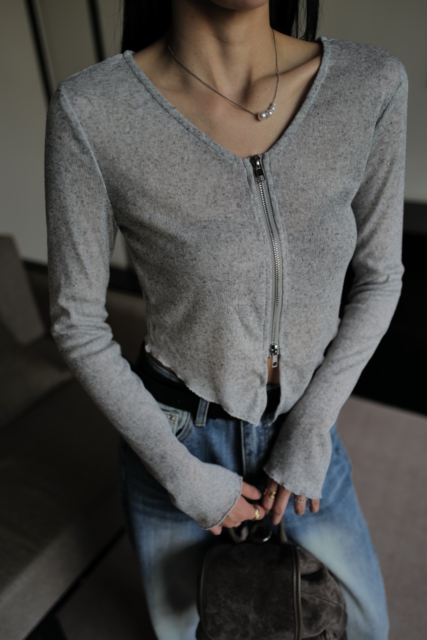 竹節棉上下拉鏈上衣*3色