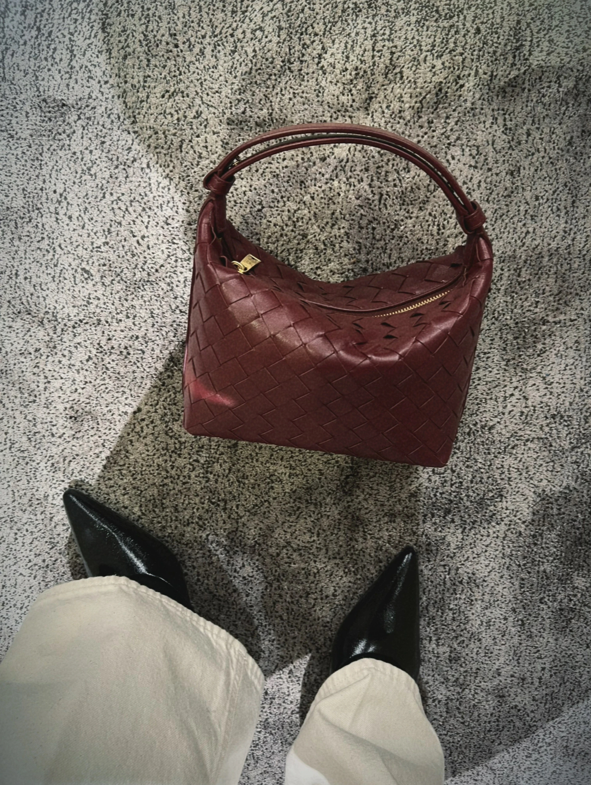 Bottega Veneta BV Wallace Mini 飯盒袋 Sapele 酒紅色