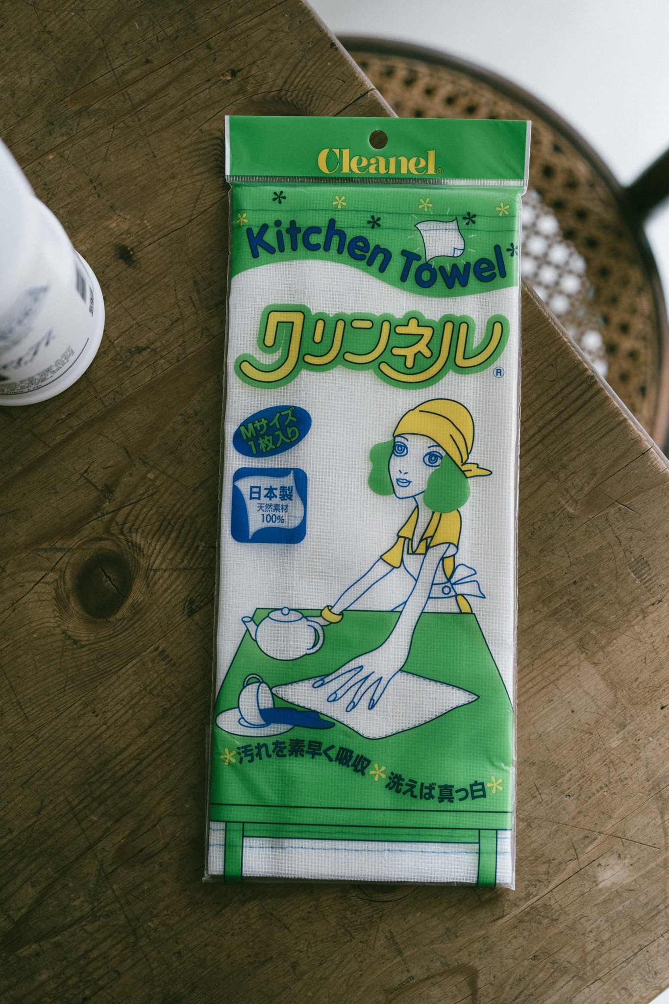 日本製100%人造絲天然素材藍車線廚房萬用布 （2入組）