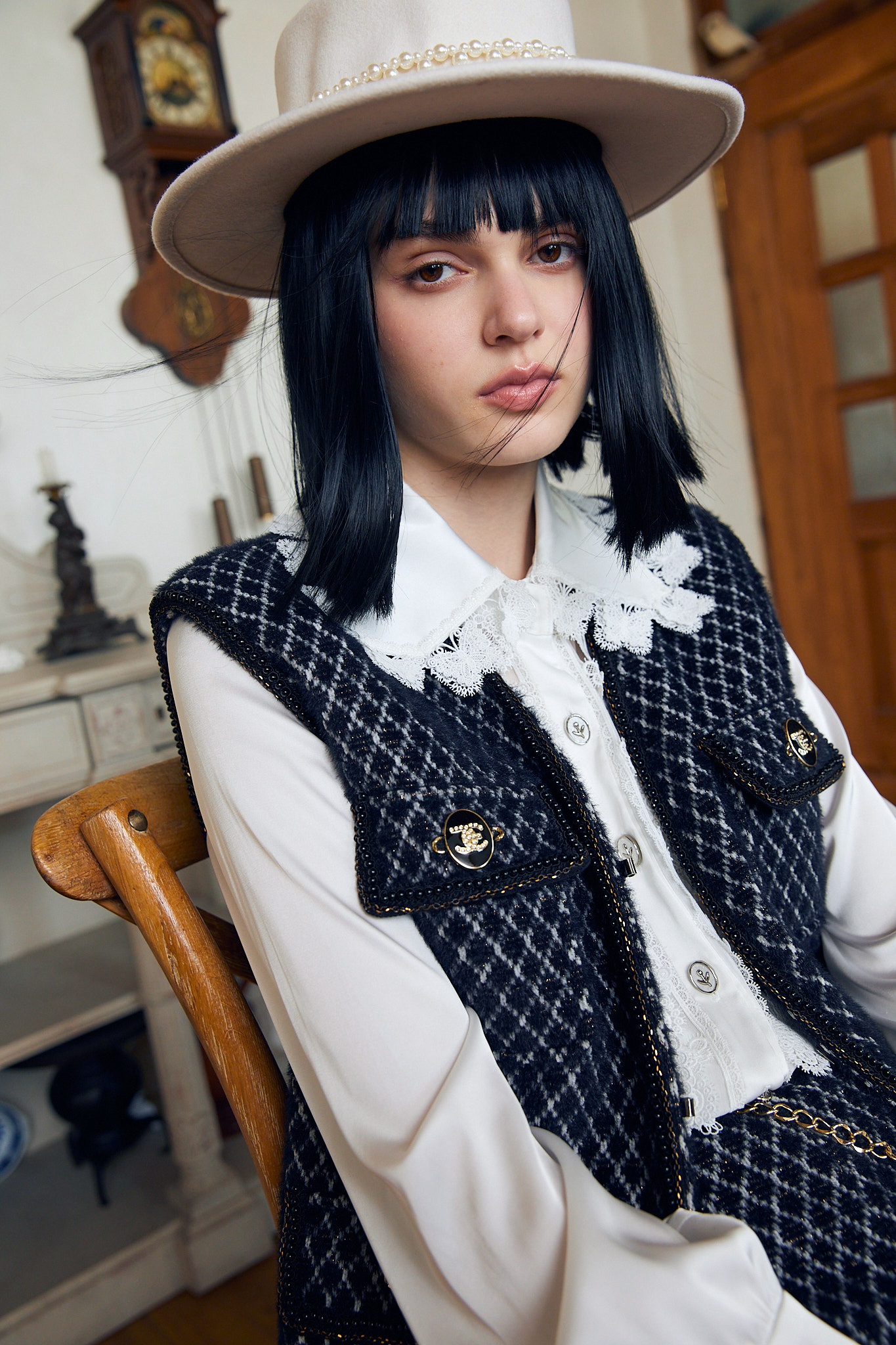 BB1HA003Y1 金鑽黑小香長版馬甲