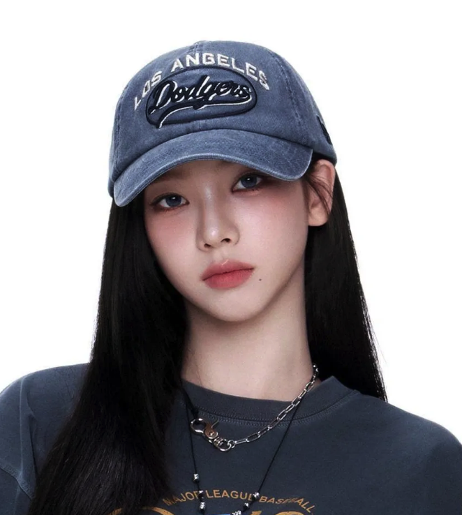 【現貨】MLB 洛杉磯道奇 Karina 卡寶 劉知珉同款 丹寧 水洗 圓標 Varsity老帽 3ACPV165N