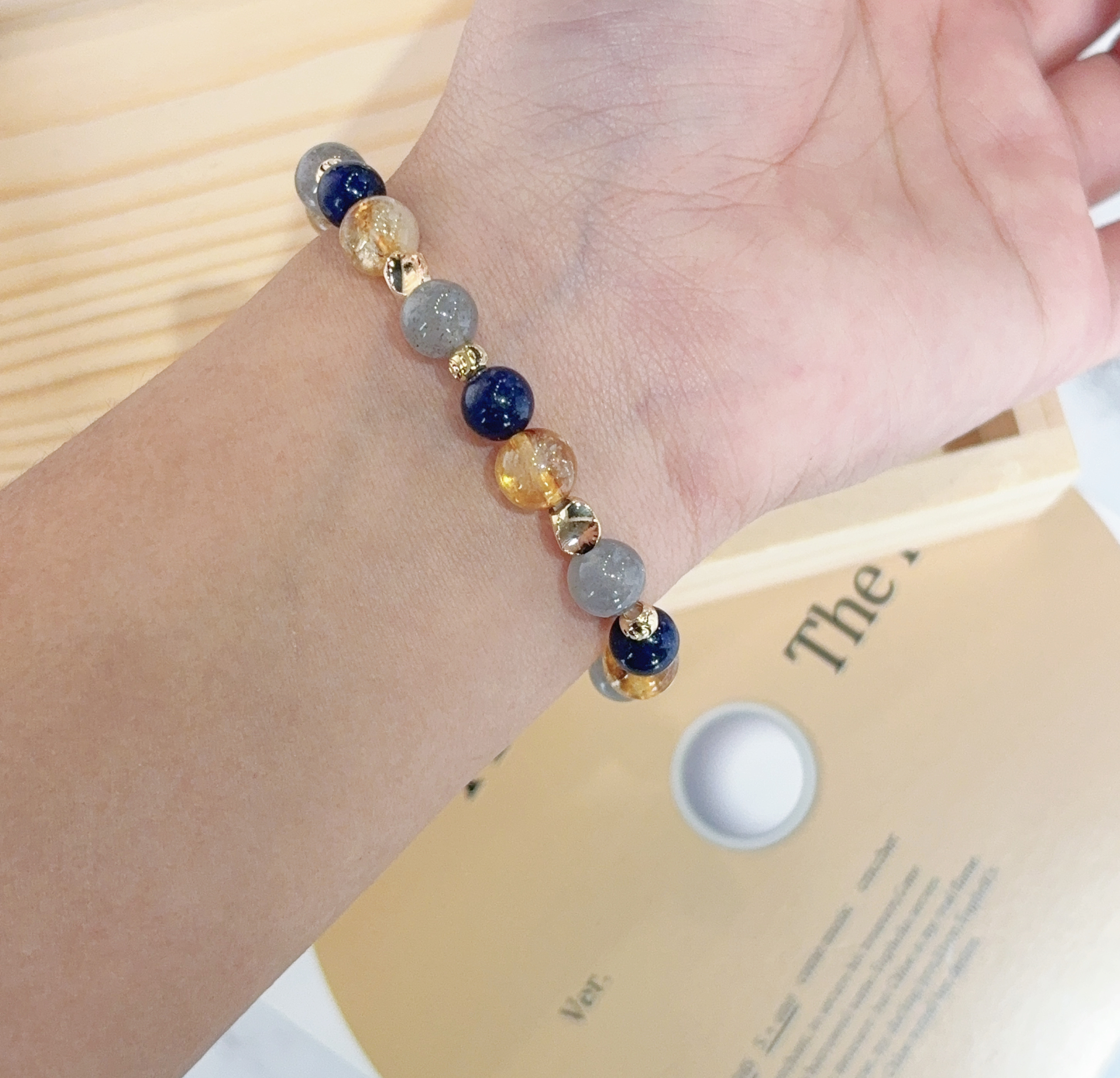 星月塔影｜黃塔晶/灰月光/青金石天然水晶手鍊