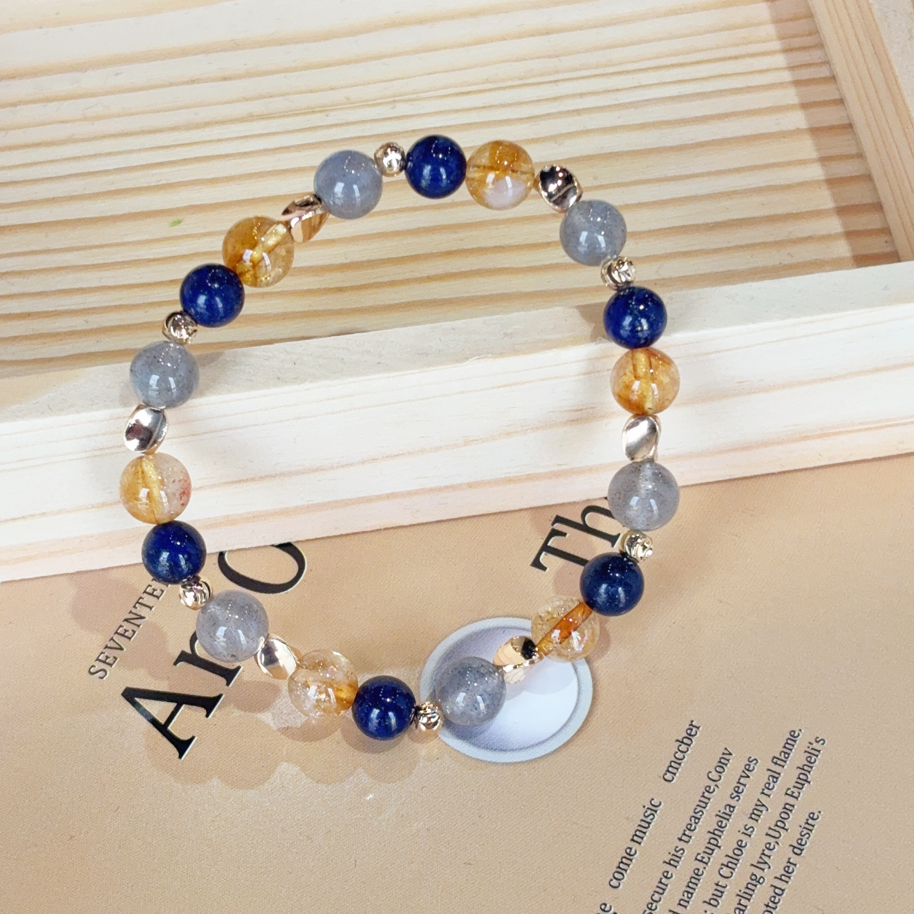 星月塔影｜黃塔晶/灰月光/青金石天然水晶手鍊
