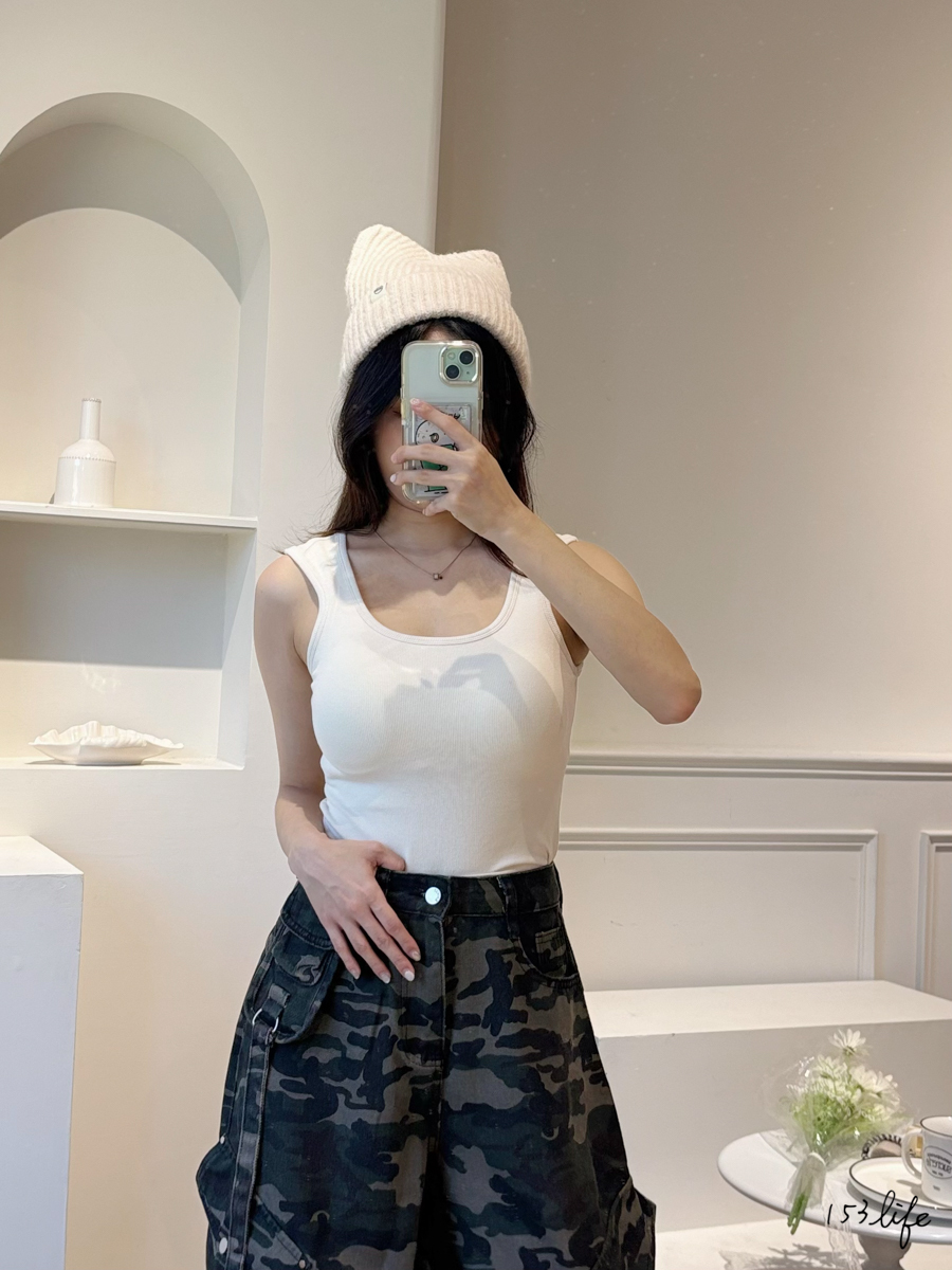 |現貨|內磨毛螺紋後交叉背心(4色)