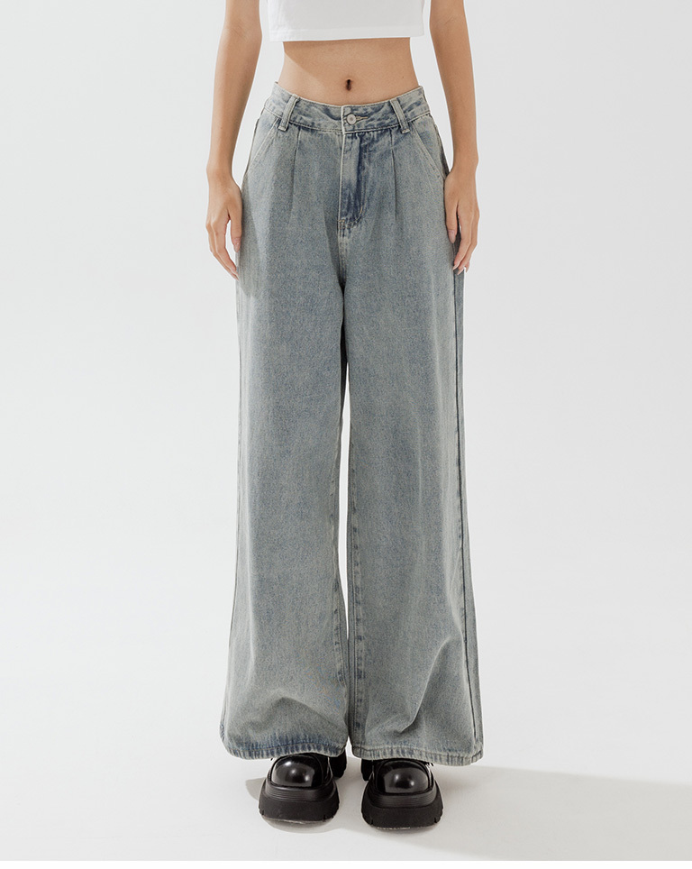 Vintage washed straight-leg jeans S/M/L/XL【04011837】in stock+pre-order